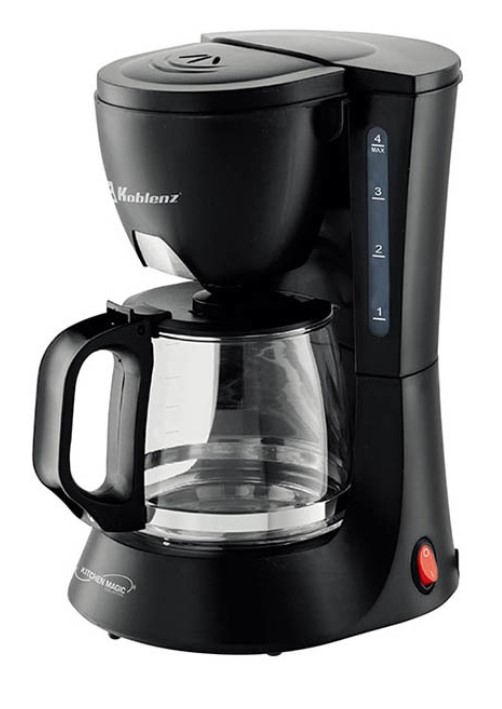 Koblenz Cafetera CKM-204 N, 4 Tazas, 0.6 Litros, Negro