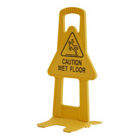 Se&ntilde;al plegable de seguridad de una sola placa, con mensaje de &ldquo;wet floor&rdquo;. marca Trust